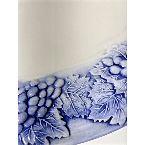 A. Santos Made in Portugal, Large Platter with Raised Blue & White Grape & Leaf - Picture 8 of 14